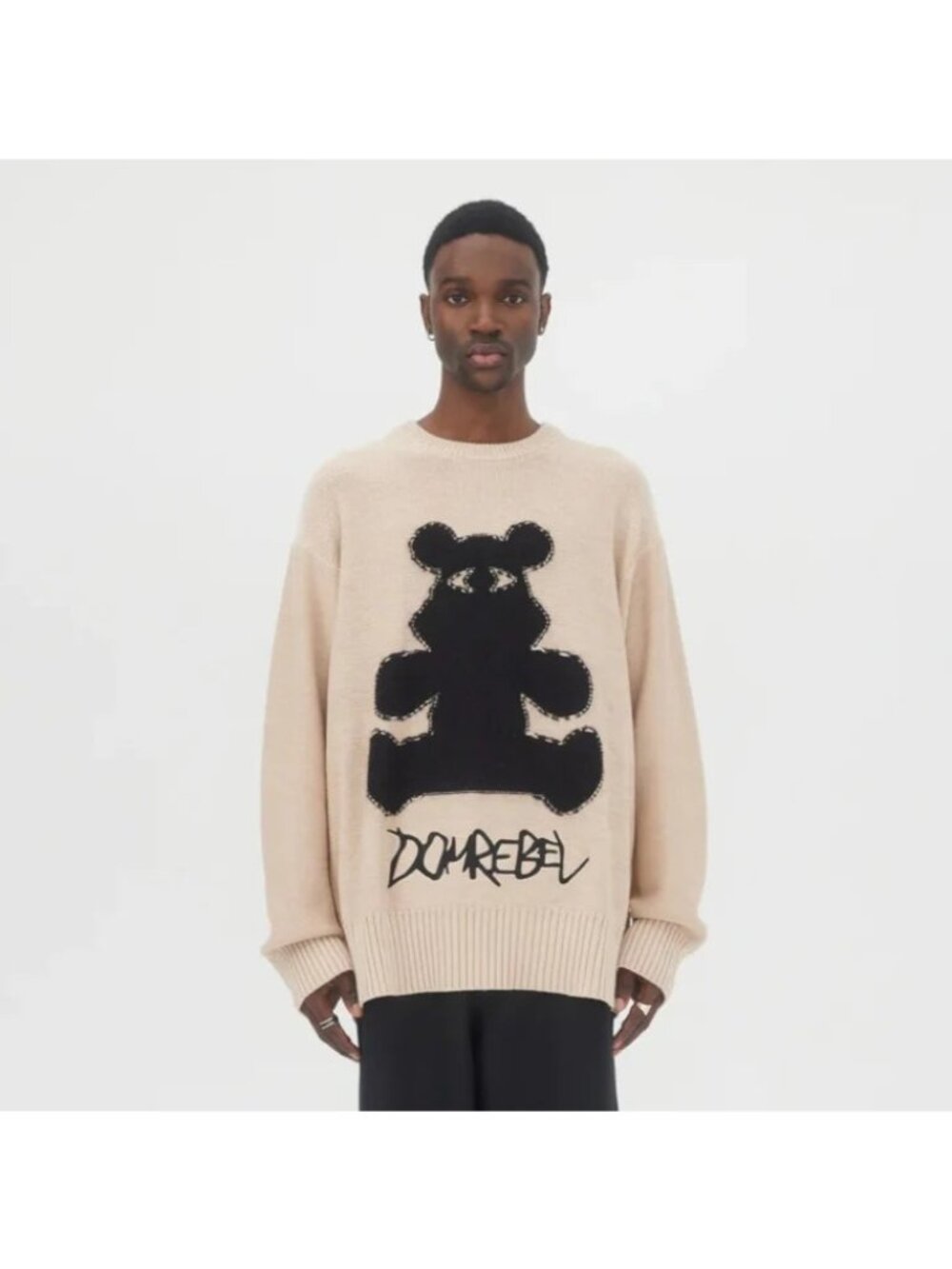 DOMREBEL Bearclops Knit Crewneck Sweater Size XL Wool Blend Streetwear